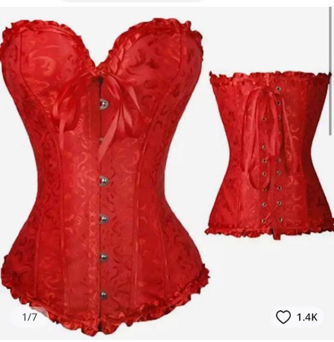 Corset Baroque Dentelle Rouge