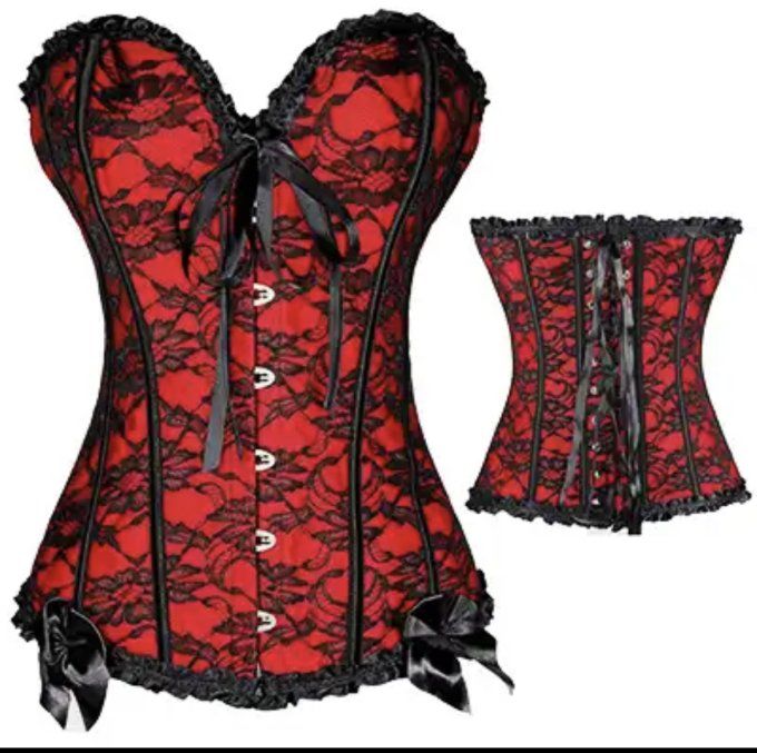 Corset bustier baroque  Rouge.