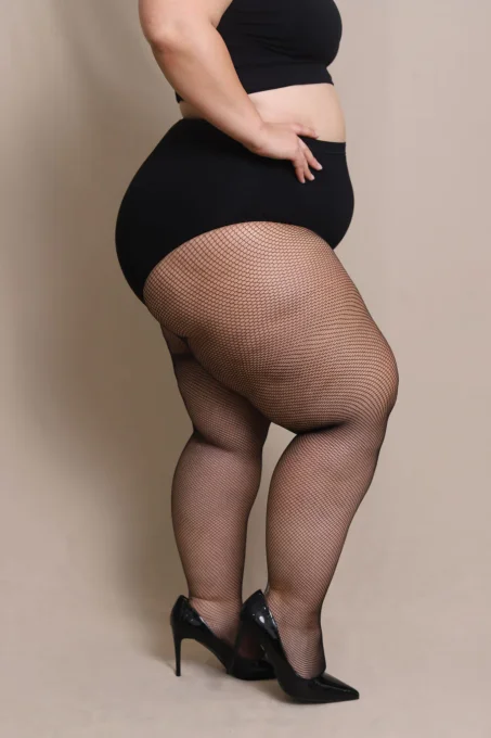 Collant résille noir grande taille