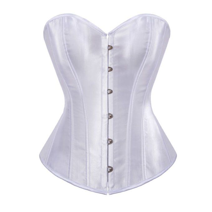 Corset satin blanc.