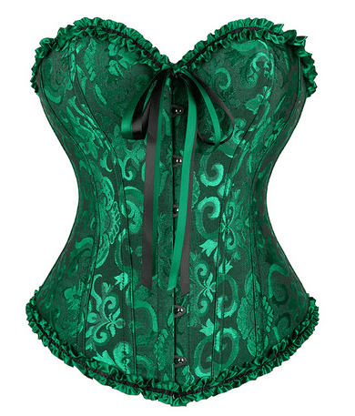 Corset baroque vert.