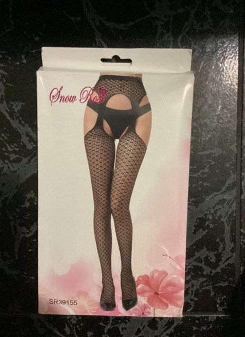 Collant ouvert grande taille grosse maille 