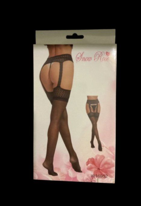 Collant effet porte jarretelle ouvert grande taille.