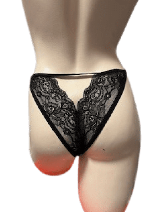 Guêpière grande taille Noir ornée de rose taille 50