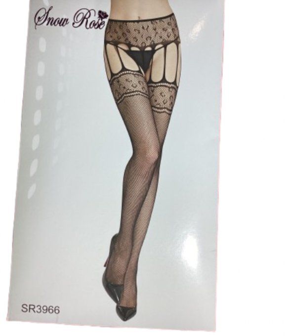 Collant femme effet porte-jarretelles spécial, grande taille.
