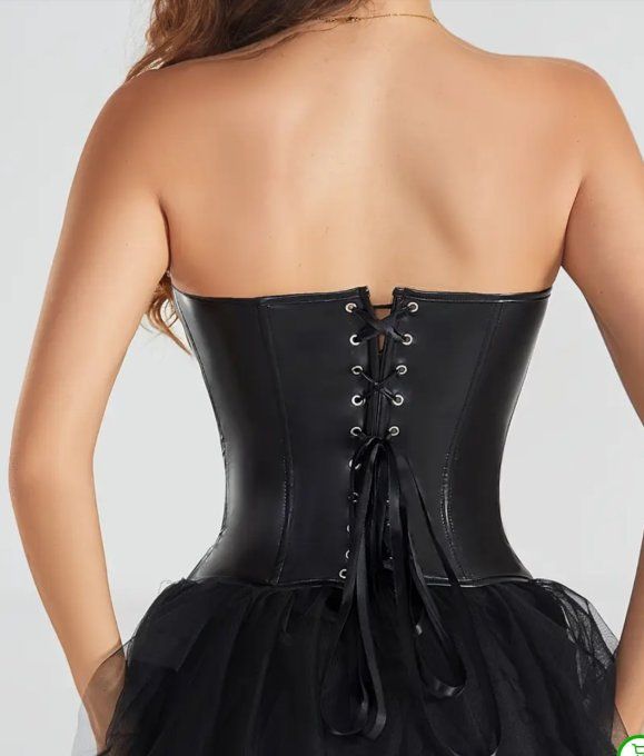 Corset noir Dark simili cuir