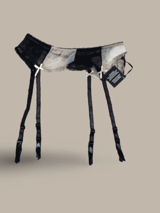 porte-jarretelle sexy noir écrue dentelle