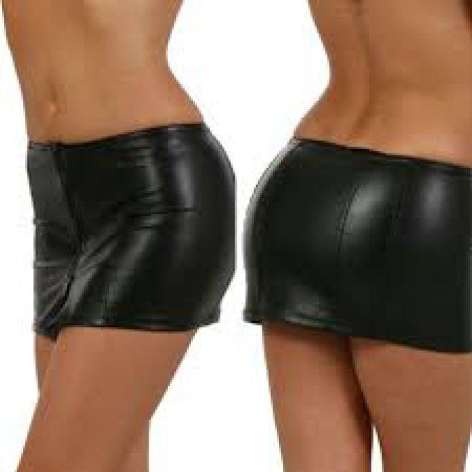 Jupe femme courte similicuir 