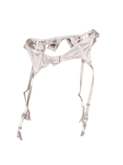 Porte jarretelles blanc à motifs 