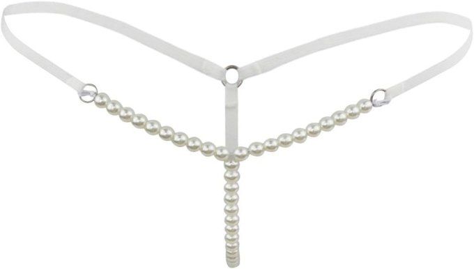 String femme ficelle grande taille perlé.