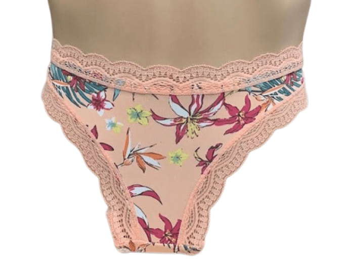 Tanga floral estival grande taille, lingerie femme florale